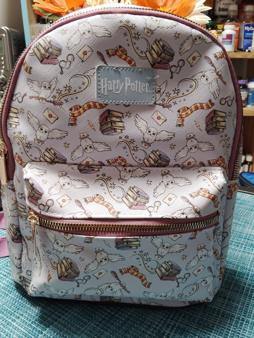 Harry Potter Backpack – Magical Wizard Print – Front Zip Pocket